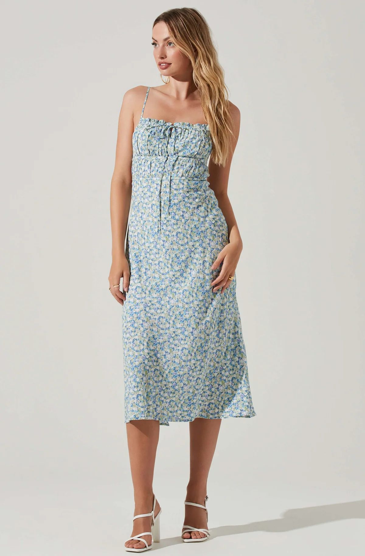 Maritza Floral Smocked Midi Dress | ASTR The Label (US)