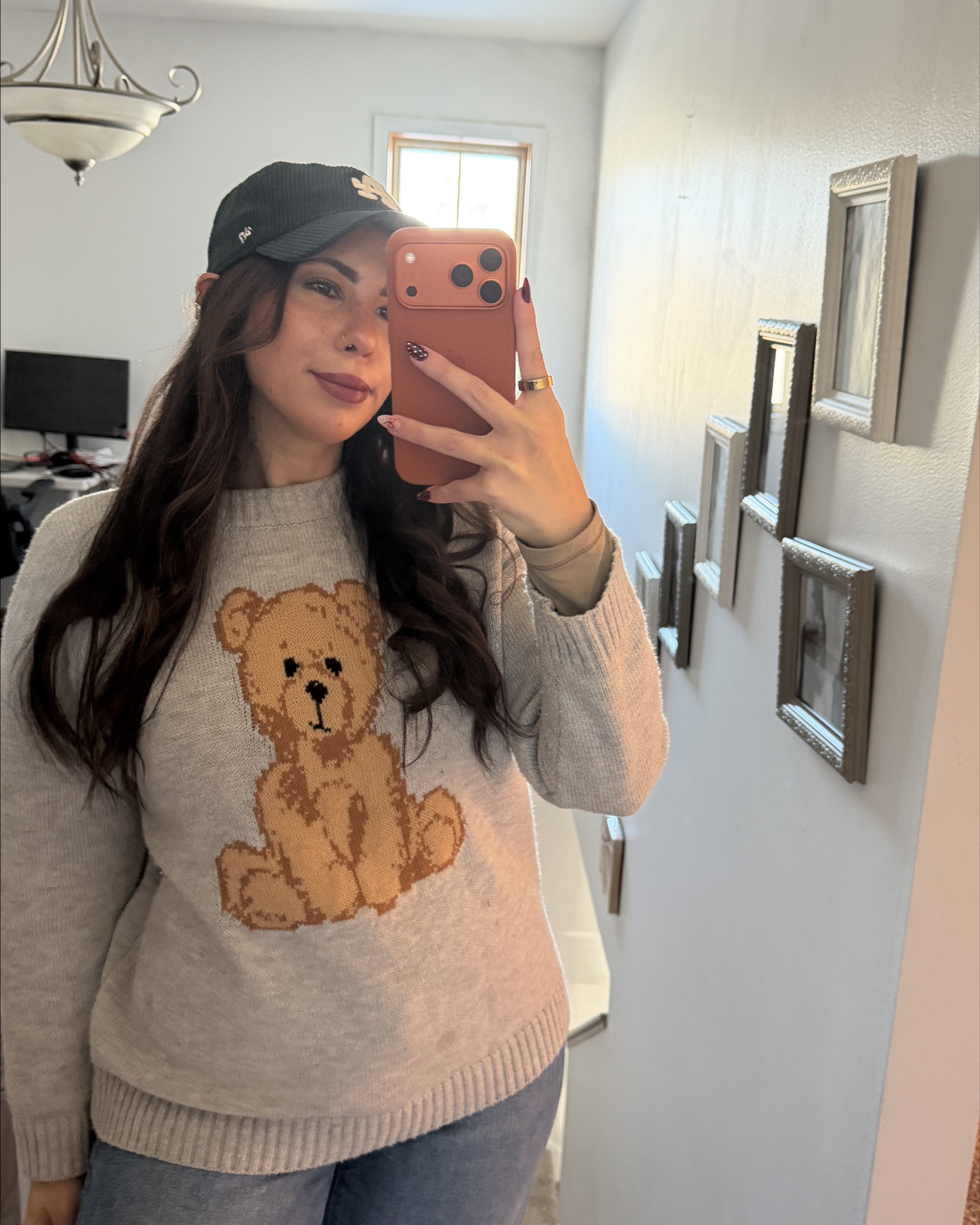 Sweater no longer available and it was from Macys but I linked similar from Amazon 
Sweater: M
Jeans: 29 

#LTKootd #LTKSeasonal #LTKMidsize