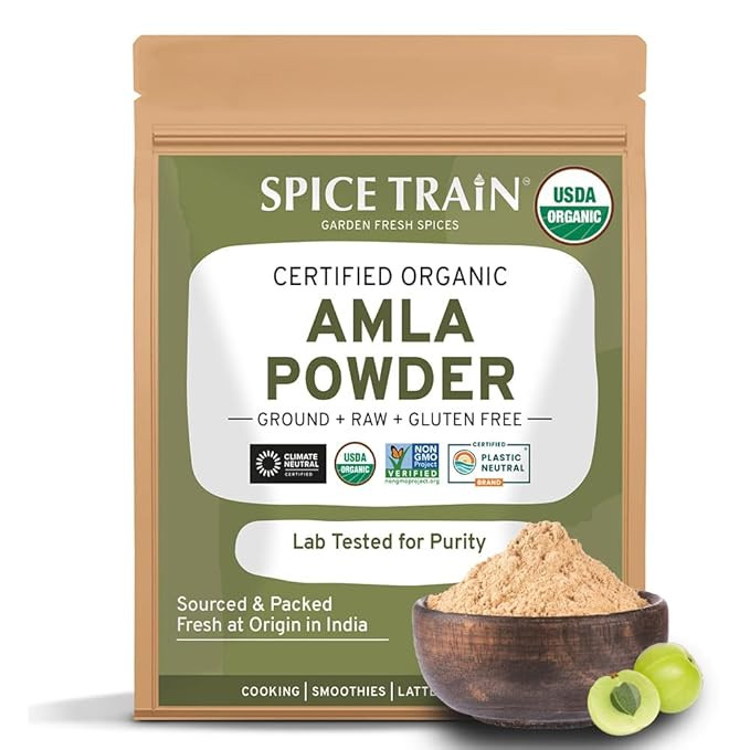 Amazon.com : SPICE TRAIN, Organic Amla Powder (397g/14oz) Amalaki | Indian Gooseberry Powder | Re... | Amazon (US)