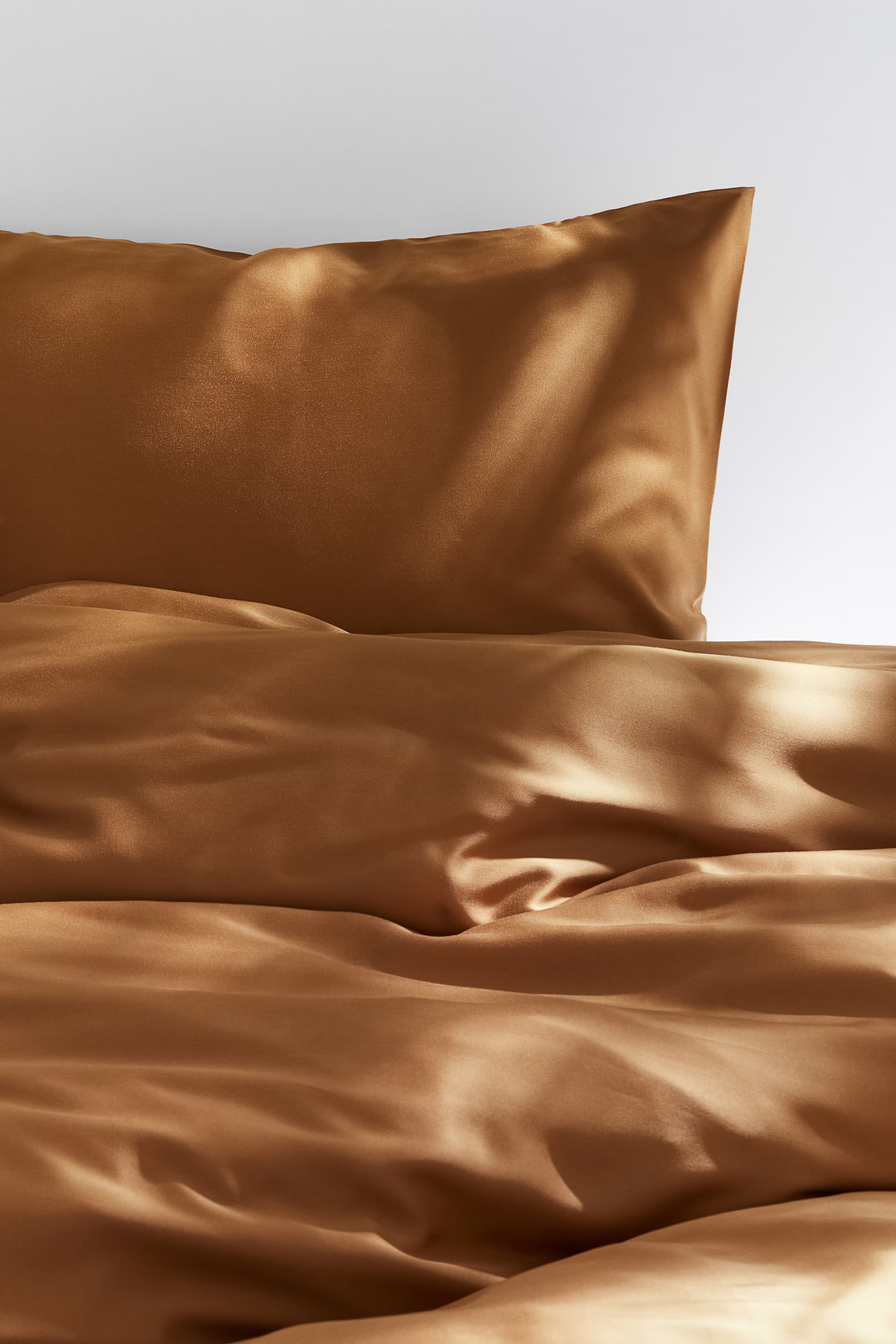 Satin Twin Duvet Cover Set - Brown - Home All | H&M US | H&M (US + CA)