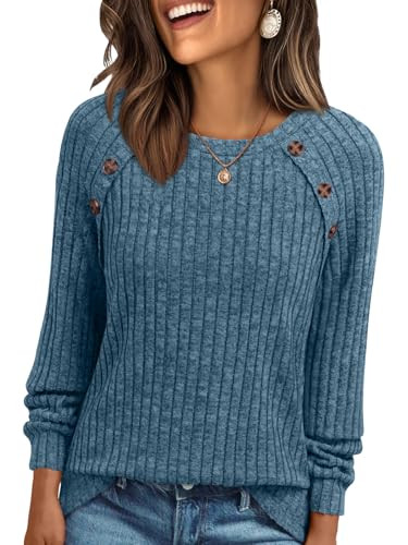 AUTOMET Womens Long Sleeve T Shirts Casual Tunic Work Tops Spring Plus Size Sweaters Date Night Outfit 2026 Dressy Blouse Peacock Blue S | Amazon (US)