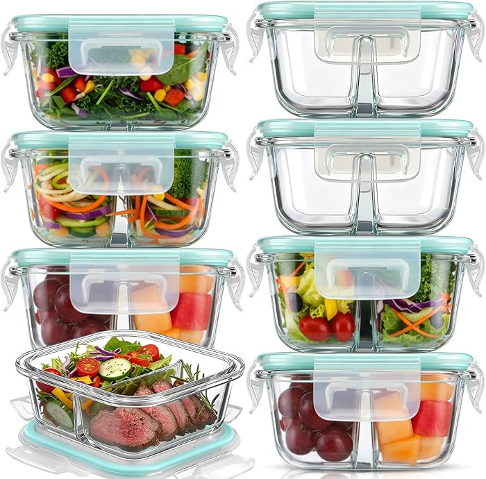 8 Pack 8 oz Bariatric Meal Prep Containers, Glass Bowl Bariatric Portion Control, Snack Food Stor... | Amazon (US)