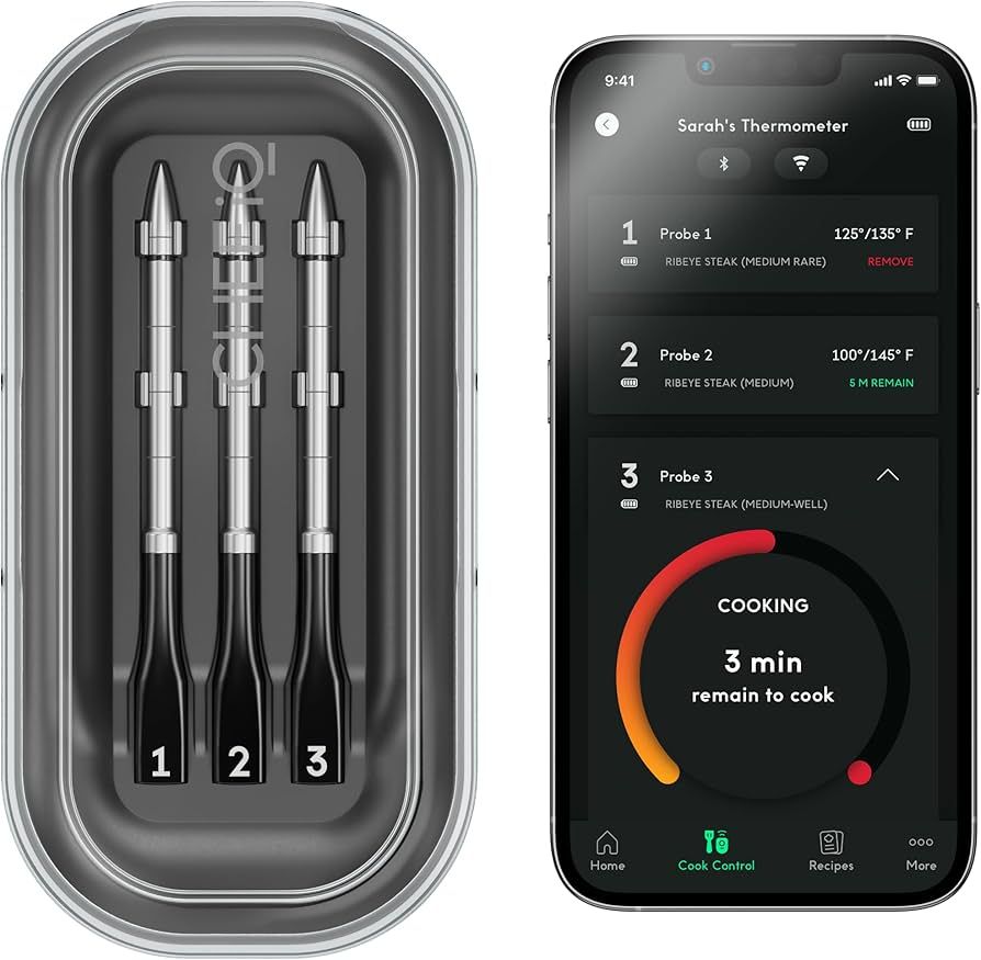 CHEF iQ Sense Smart Wireless Meat Thermometer with 3 Ultra-Thin Probes, Unlimited Range Bluetooth... | Amazon (US)