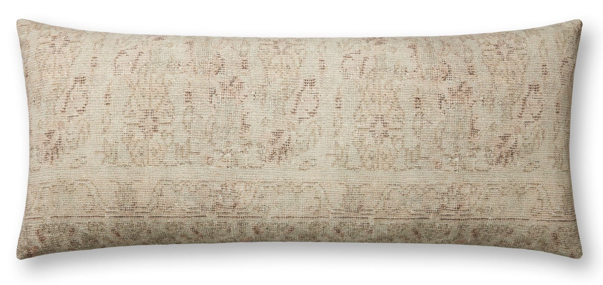Celestia Pillow PAL-0041 Natural/Wine Cotton | Rugs Direct