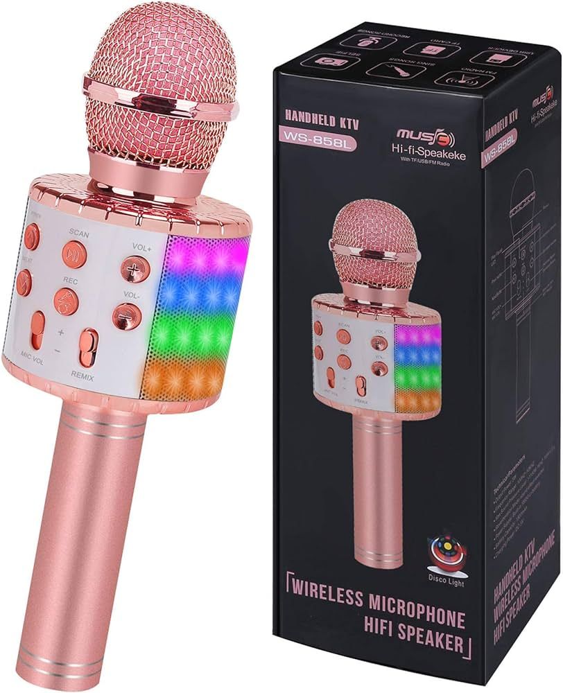 Toys for Girls Karaoke Microphone - Portable Wireless Bluetooth Karaoke Mic Machine with Flashlig... | Amazon (US)