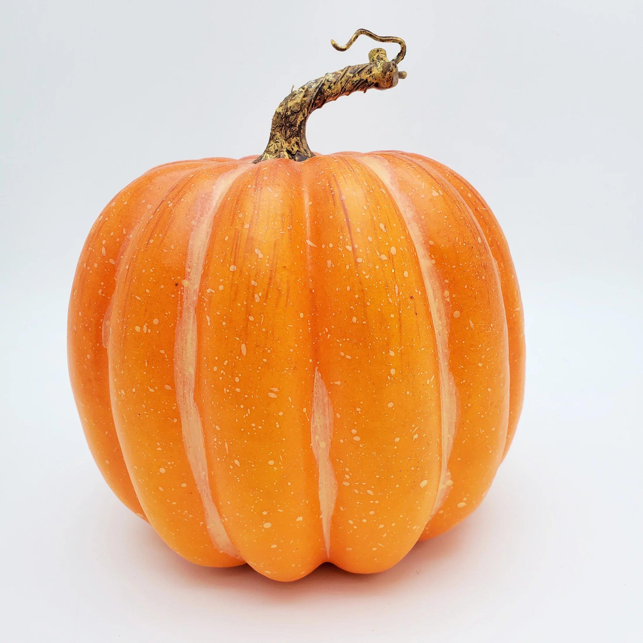 Way to Celebrate Harvest Natural Tall Orange Brushed Foam Pumpkin 7.5” | Walmart (US)
