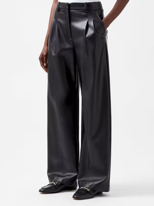 French ConnectionCrolenda Faux Leather Trousers, Blackout | John Lewis (UK)