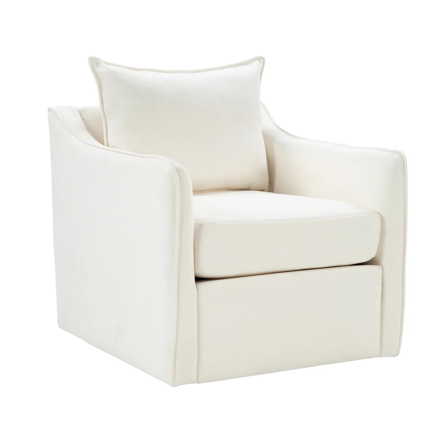 Wide Upholstered Swivel Accent Armchair, Full Back Chenille Lounge Chair, 360° Rotation, Modern ... | Wayfair North America