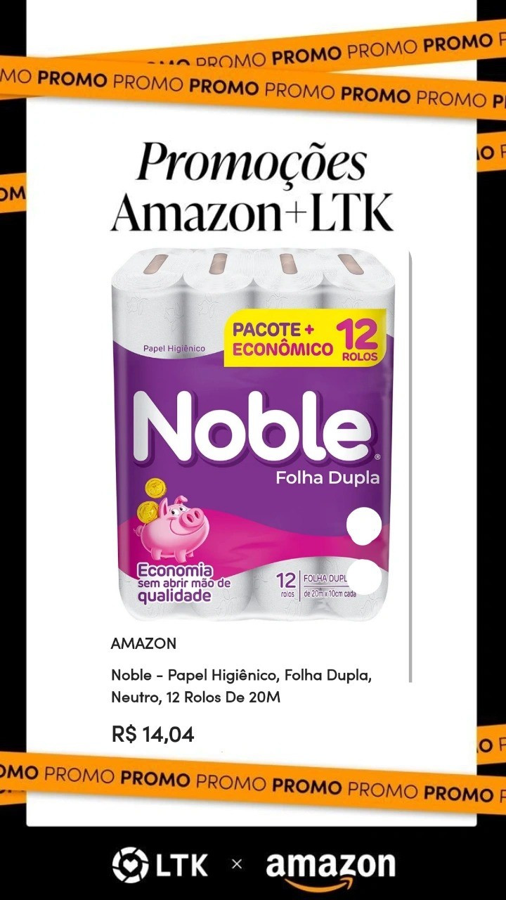 Papel Higiênico Noble Folha Dupla entrega alto rendimento, menor desembolso e proporciona maior economia.APROVEITE E ADQUIRA 👇🏻

#LTKbrasil #LTKfamily