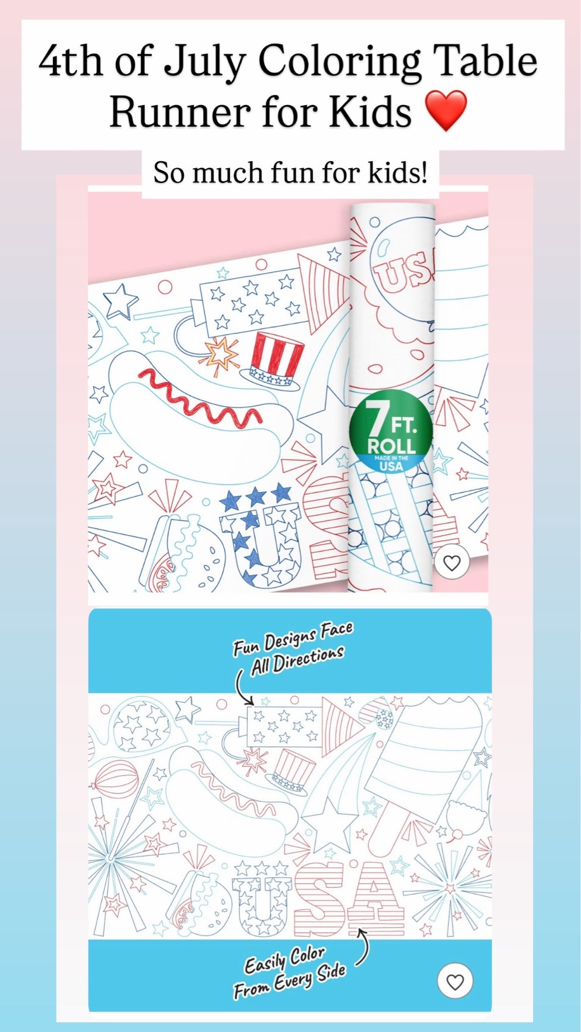 4th of July Coloring Table Runner

#LTKKids
