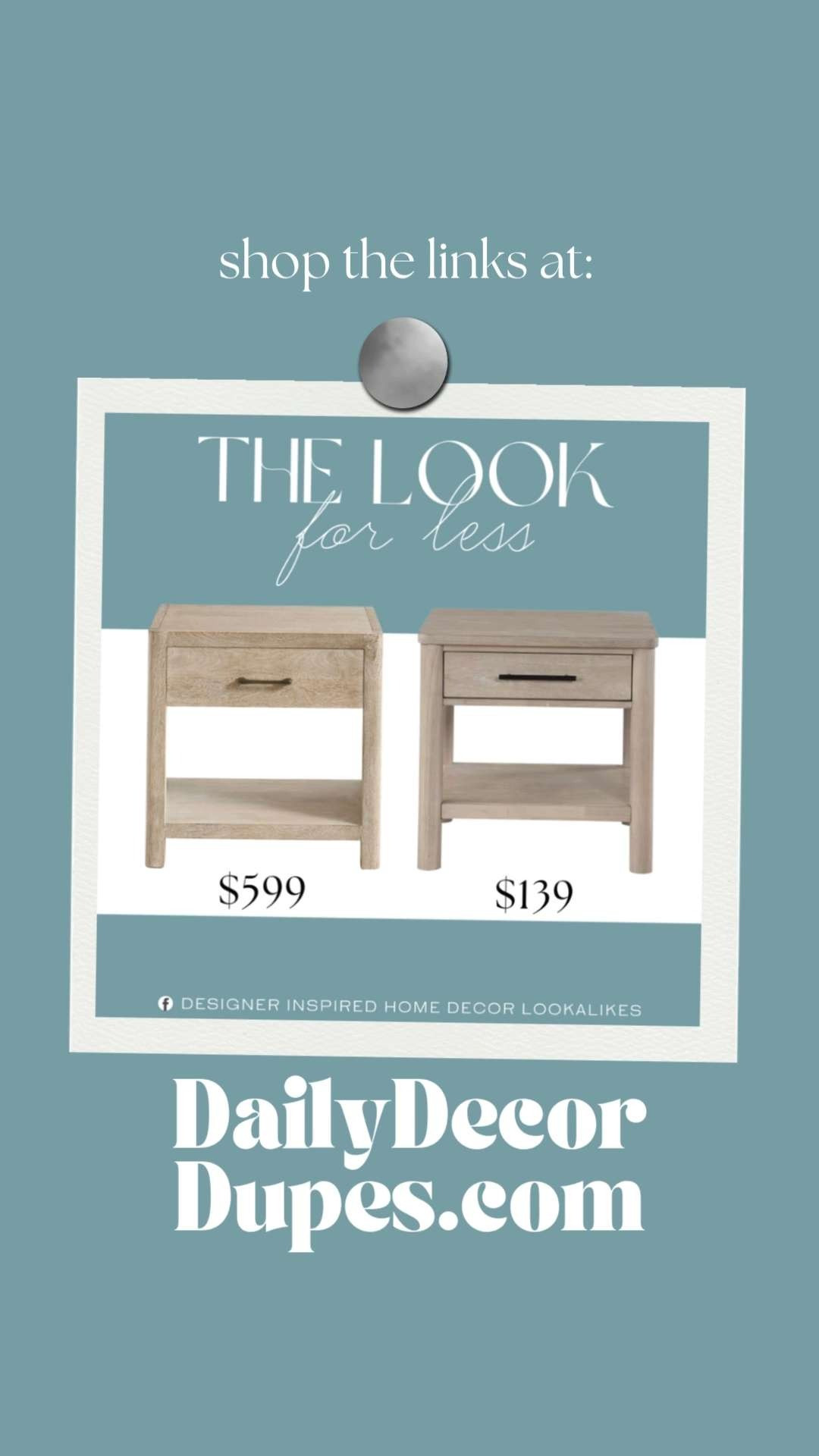 Inspired by Pottery Barn Nightstand. Modern Wood Accent Table. Stylish Modern Bedside Table. Farmhouse Chic Nightstand. Rustic Wood Accent Table. Contemporary End Table. Affordable Pottery Barn Alternative.

Home more affordable option find copy cat similar look for less budget friendly affordable cheap cheaper beautiful pretty. Clearance sale coupon code discount code promo code luxury lookalike look a like Inspo inspiration inspired by idea ideas Love like these? I share multiple every day in my FB group
#potterybarninspired #nightstand #bedsidetable #sidetable #accenttable #modernfarmhouse #storagesolution #furniturefinds 

 #LTKHome