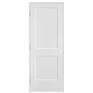 30 in. x 80 in. 2-Panel Logan Right-Hand Solid Core Primed Molded Composite Single Prehung Interi... | The Home Depot