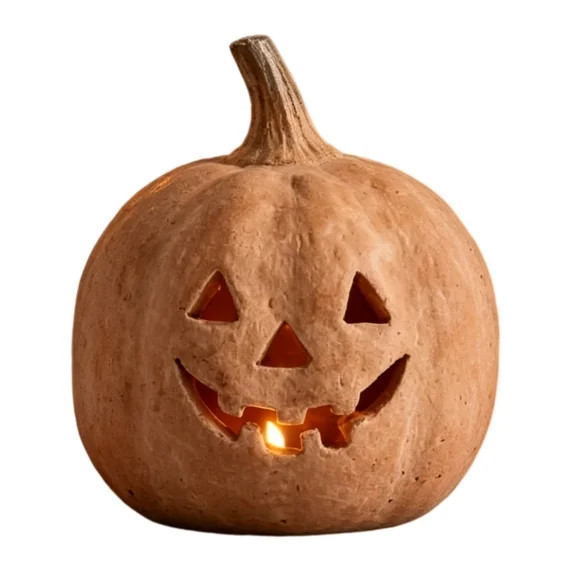 Holloyiver Handmade Terracotta Pumpkin Jack O' Lantern, Halloween Fall Terracotta Pumpkin Lantern... | Walmart (US)