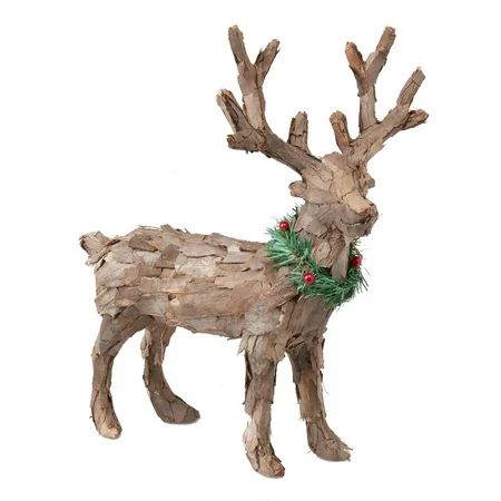 Holiday Time Christmas Brown Standing Reindeer Decoration (13.4 in) | Walmart (US)