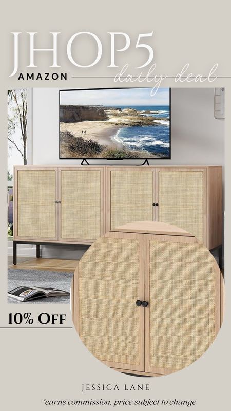 Amazon daily deal, save 10% on this set of two sideboard buffet cabinets with rattan doors. Sideboard, buffet, accent cabinet, rattan cabinet, dining room furniture, TV stand, living room furniture, office cabinet, storage cabinet, accent cabinet, Amazon home, Amazon deal

#LTKsalealert #LTKhome #LTKstyletip