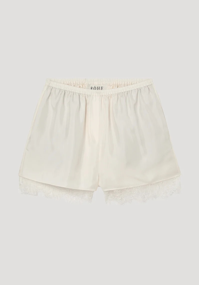 lace silk shorts | cream | Rohe