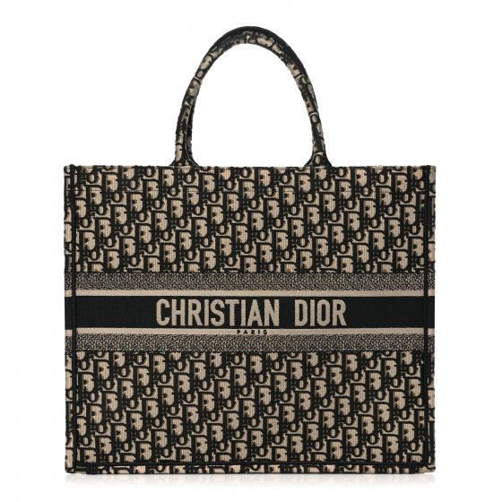 CHRISTIAN DIOR Oblique Large Book Tote Vert Multicolor | FASHIONPHILE (US)