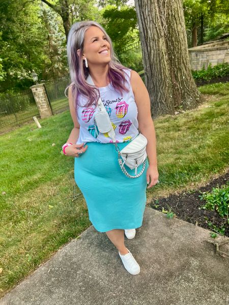 ✨SIZING•PRODUCT INFO✨
⏺ Graphic Tee, Band Tank Top •• L •• TTS 
⏺ White Bum Bag Fanny Pack Crossbody 
⏺ Blue Sweater Skirt, Midi Length •• sized down to L for fitted look
⏺ Laser Cut White Sneakers, Tennis Shoes •• TTS leaning big 

👋🏼 Thanks for stopping by!

📍Find me on Instagram••YouTube••TikTok ••Pinterest ||Jen the Realfluencer|| for style, fashion, beauty and…confidence!

🛍 🛒 HAPPY SHOPPING! 🤩

#walmart #walmartfinds #walmartfind #founditatwalmart #walmart style #walmartfashion #walmartoutfit #walmartlook  #graphic #tee #graphictee #graphicteeoutfit #tshirt #graphictshirt #t-shirt #band #bandtee #graphicteelook #graphicteestyle #graphicteefashion #graphicteeoutfitinspo #graphicteeoutfitinspiration #skirt #skirtoutfit #skirtoutfitinspo #skirtoutfitinspiration #skirtlook #skirtstyle #skirtfashion #skirtworkwear #skirtprofessional #skirtoffice #blue #darkblue #lightblue #navy #navyblue #babyblue #cobaltblue #grayblue #teal #tealblue #blueoutfit #blueoutfitinspo #bluestyle #blueshirt #bluepants #blueoutfitinspiration #outfitwithblue #bluelook #sneakersfashion #sneakerfashion #sneakersoutfit #tennis #shoes #tennisshoes #sneakerslook #sneakeroutfit #sneakerlook #sneakerslook #sneakersstyle #sneakerstyle #sneaker #sneakers #outfit #inspo #sneakersinspo #sneakerinspo #sneakerinspiration #sneakersinspiration #summer #sunmerstyle #summeroutfit #summeroutfitidea #summeroutfitinspo #summeroutfitinspiration #summerlook #summerpick #summerfashion 
#under10 #under20 #under30 #under40 #under50 #under60 #under75 #under100
#affordable #budget #inexpensive #size14 #size16 #size12 #medium #large #extralarge #xl #curvy #midsize #blogger #vlogger
budget fashion, affordable fashion, budget style, affordable style, curvy style, curvy fashion, midsize style, midsize fashion


#LTKcurves #LTKunder50 #LTKstyletip