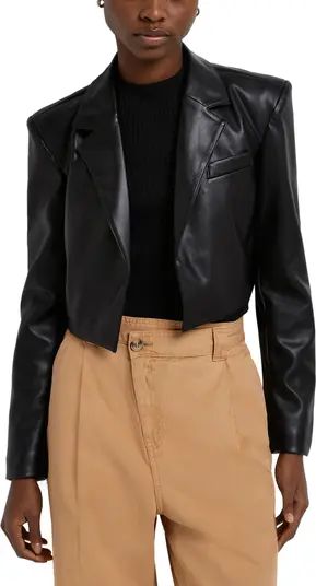 RIVER ISLAND Women's Crop Faux Leather Jacket | Nordstrom | Nordstrom