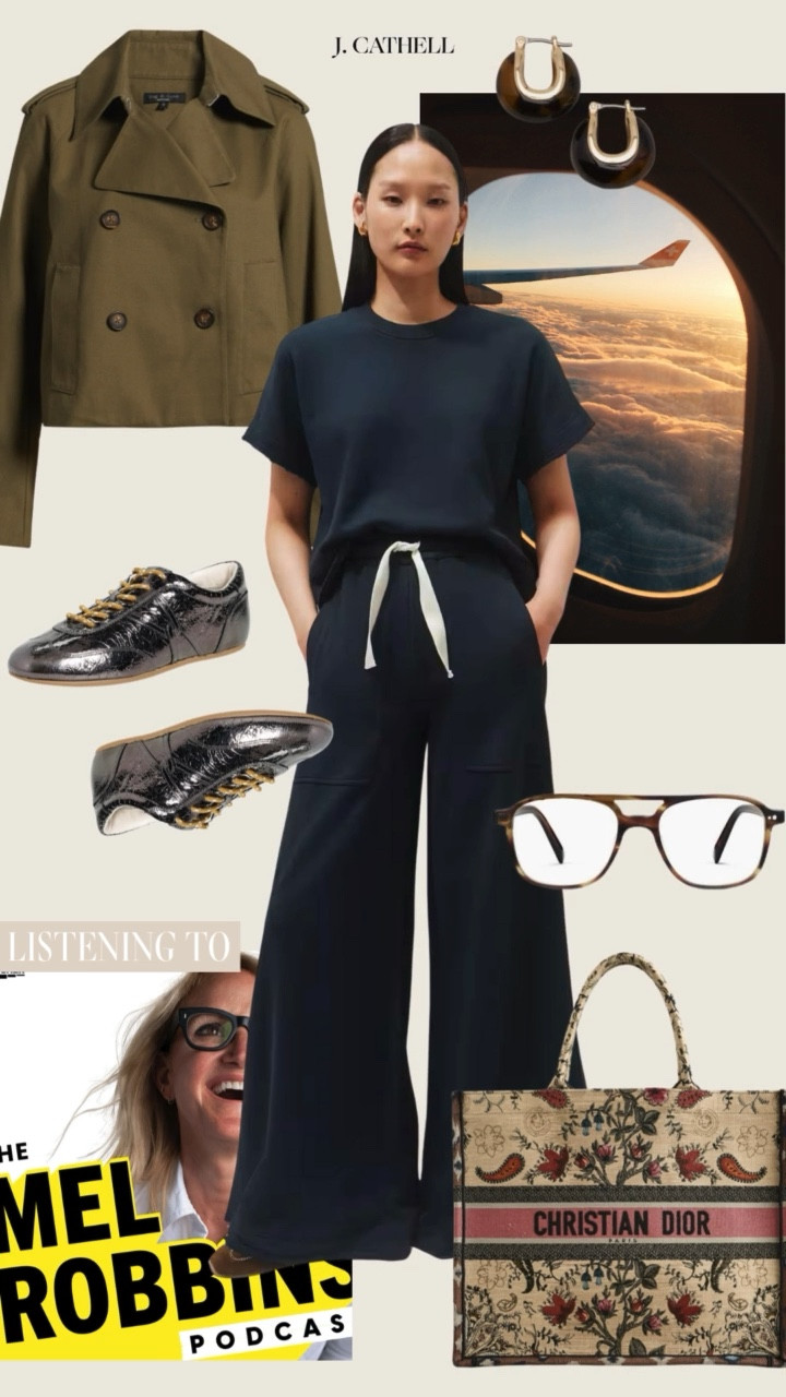 ✈️ In-Flight Fashion, but Make It Chic ✈️
Who says travel style has to mean leggings and an oversized hoodie? Comfort can look polished with matching sets, relaxed denim, walkable sneakers, and a carry-on + tote combo that’s as functional as it is stylish.

To make your flight even better, I’ve paired each look with a podcast recommendation from readers—everything from motivating listens like The Mel Robbins Podcast to juicy chats on Lipstick on the Rim and true-crime favorites like Crime Junkie. Perfect for passing the time in the air (or on a road trip 🚗).

All of these chic and comfy travel outfits are shoppable now at jcathell.com—because comfort and style should always be a round-trip ticket.

What’s your go-to podcast for a long flight? Drop your recs below so I can add them to my queue 🎧✨

Sweatpants, sneakers, tote bag, cropped trenchcoat, fall outfit 

#LTKStyleTip #LTKTravel #LTKOver40
