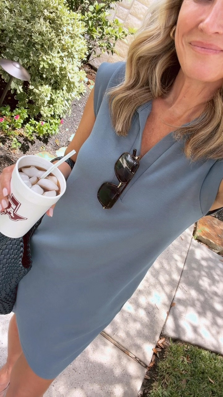 This is a great fall transitional dress or dress for teachers. It looks super cute with a cardigan over your shoulders or with a denim jacket, add sandals or sneakers. ￼

#LTKootd #LTKOver40 #LTKTall