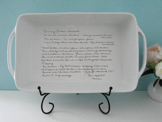 Custom Large Casserole Lasagna Pan Handwriting Personalized | Etsy | Etsy (US)