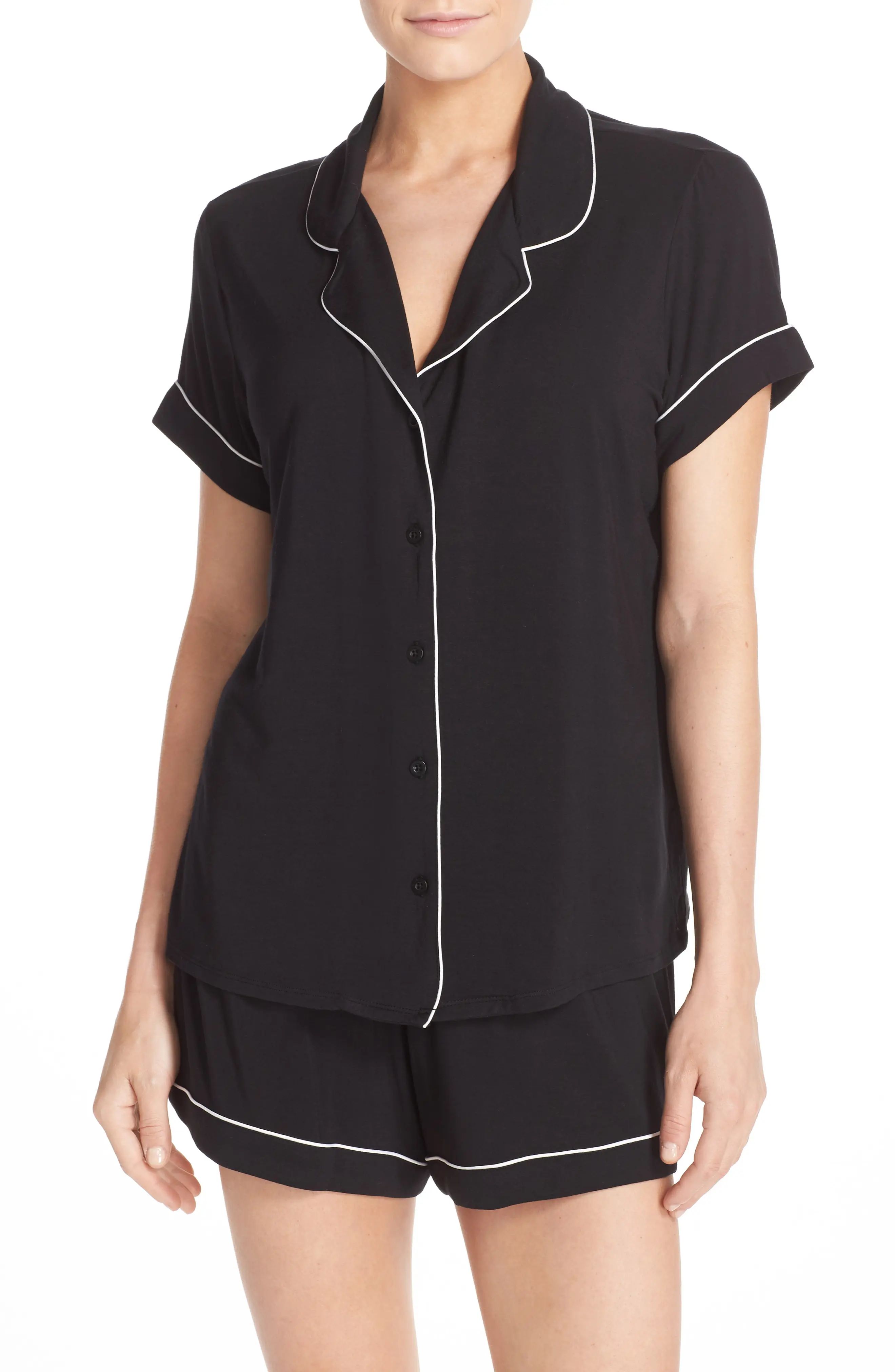 Nordstrom Lingerie Moonlight Short Pajamas, Size Large in Black at Nordstrom | Nordstrom