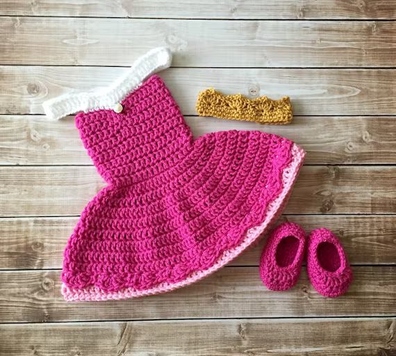 Princess Aurora Sleeping Beauty Inspired Costume/Crochet Princess Aurora Dress/Princess Photo Prop N | Etsy (US)