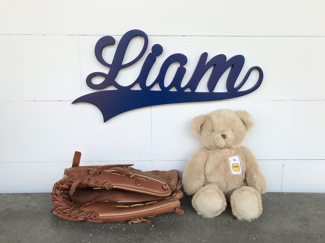 Baby Boy Nursery Sign Baby Name Cutout Sports Theme Nursery - Etsy | Etsy (US)