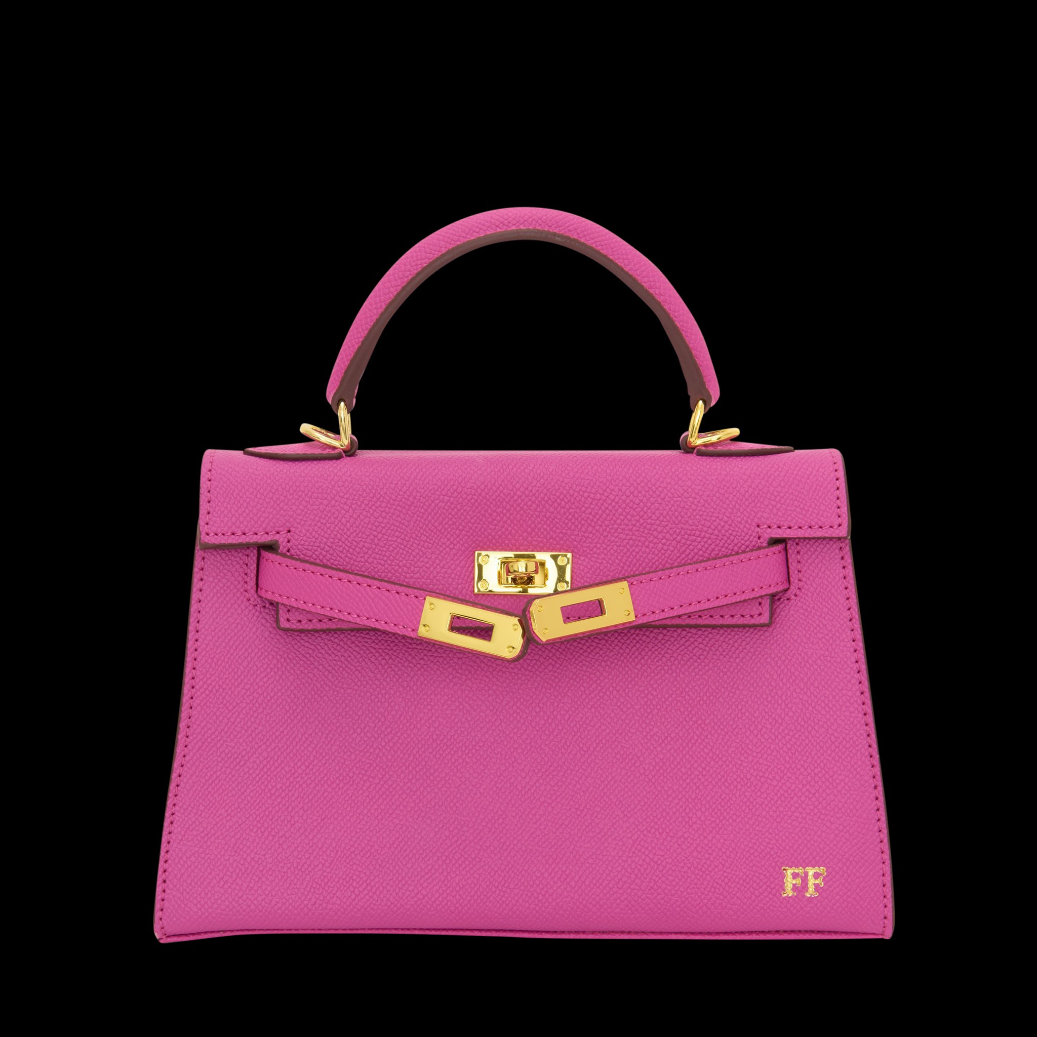 Lily & Bean Hettie Mini Bag -Rose Pink with Initials & Fabric Strap | Lily and Bean