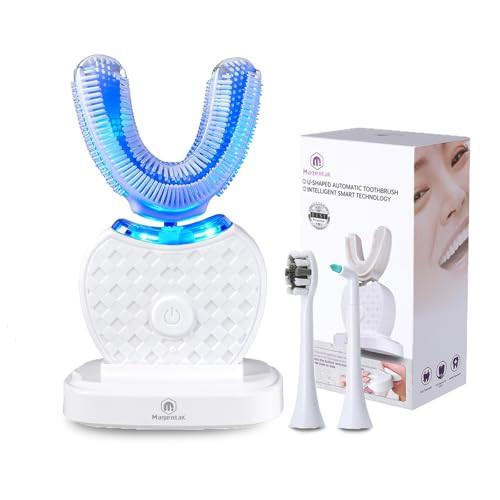 Magentak U-Shaped Ultrasonic Toothbrush for Teeth Whitening, Automatic Electric Toothbrush for Adults 360-degree Cleaning IPX7 Waterproof Kit for Travel or Home(White) | Amazon (US)