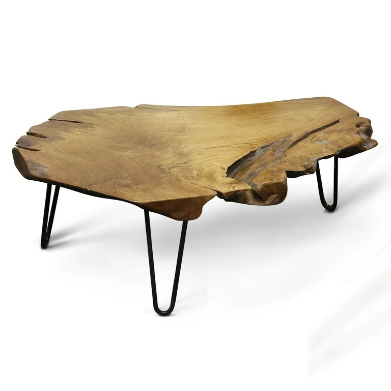 Badang Carving Coffee Table - Natural Lacquer Finish - Walmart.com | Walmart (US)