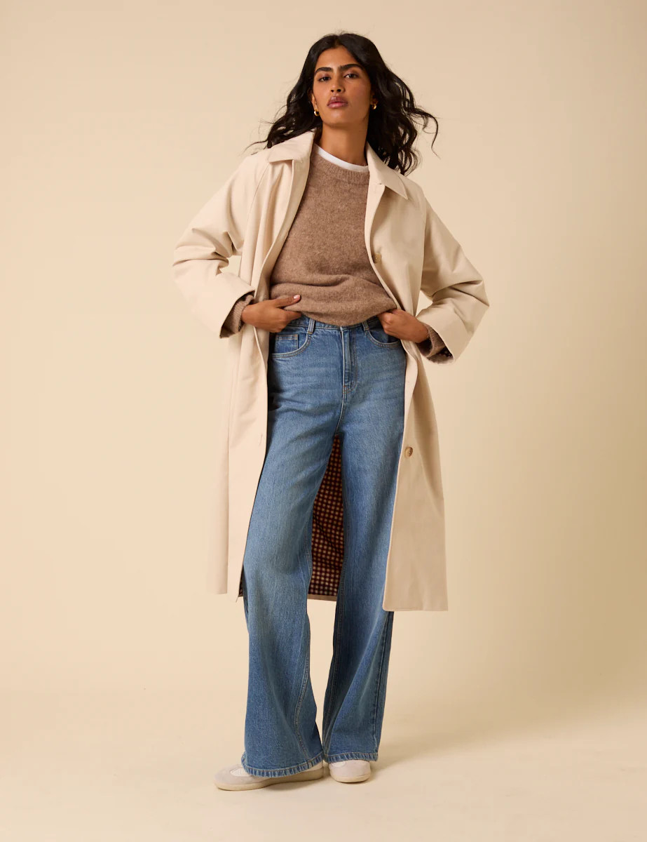 Beige Single Breasted Trench Coat | Nobody's Child