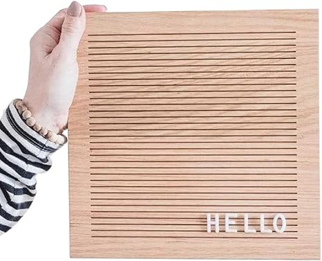 Amazon.com : 10 x 10 Inches Rustic Wooden Letter Board Memo Board with Stand for Desktop and Wall... | Amazon (US)