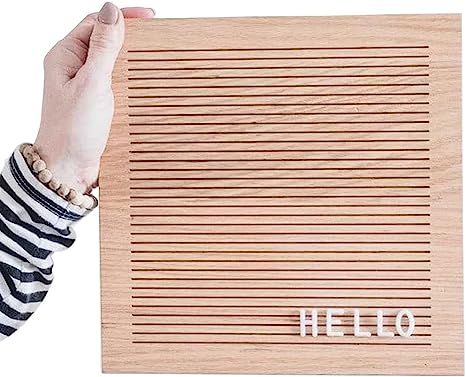 10 x 10 Inches Rustic Wooden Letter Board Memo Board with Stand for Desktop and Wall Decoration (... | Amazon (US)