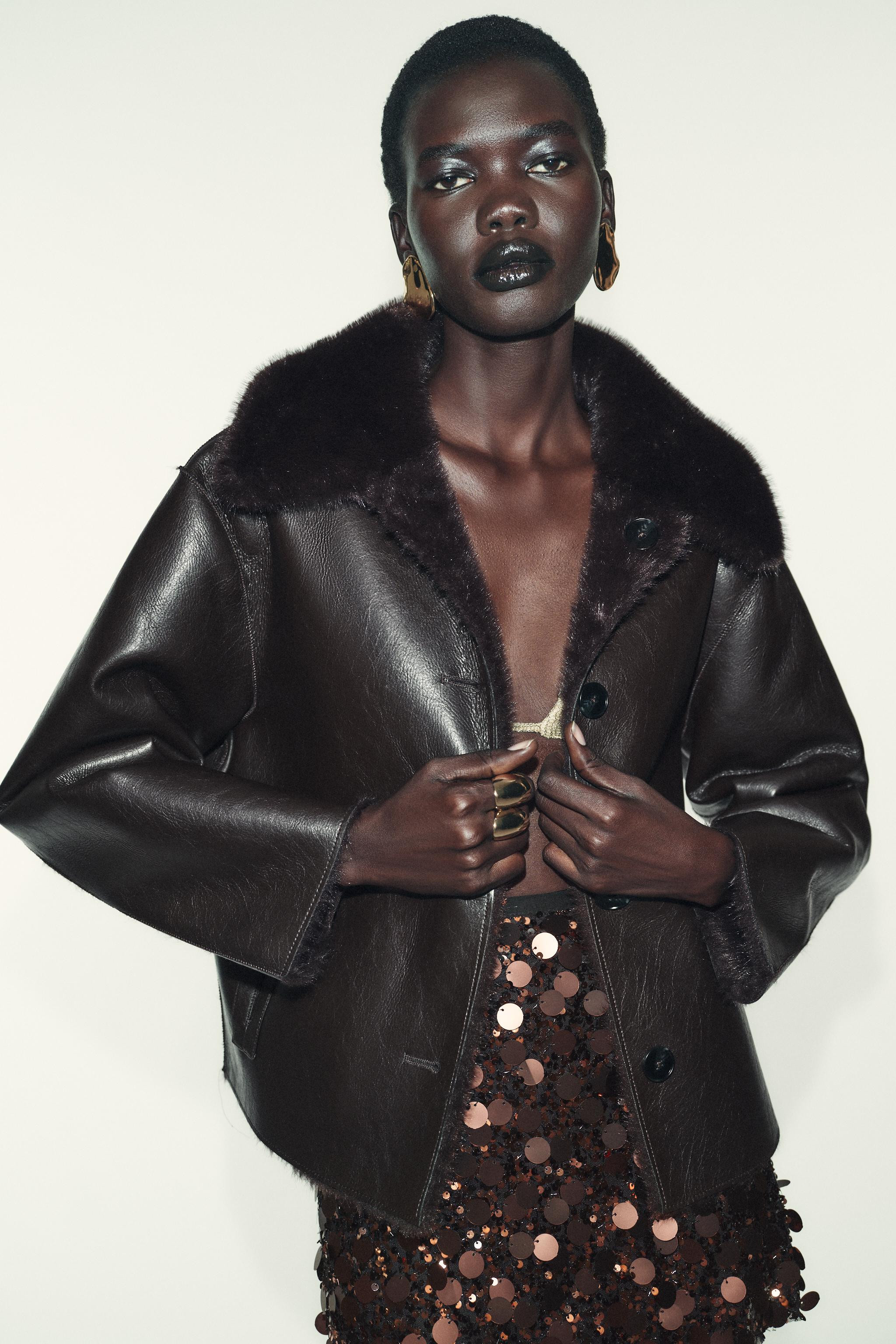 REVERSIBLE DOUBLE FACED FAUX LEATHER JACKET | Zara Canada