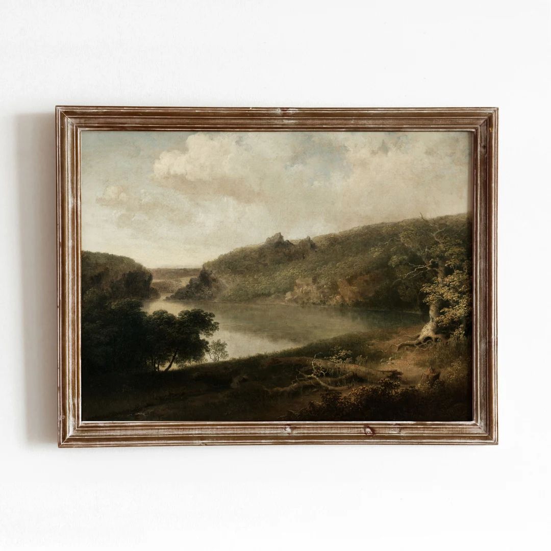 Antique Lake View Vintage Landscape Painting Serene Waterscape Art Digital Download 286 - Etsy | Etsy (US)