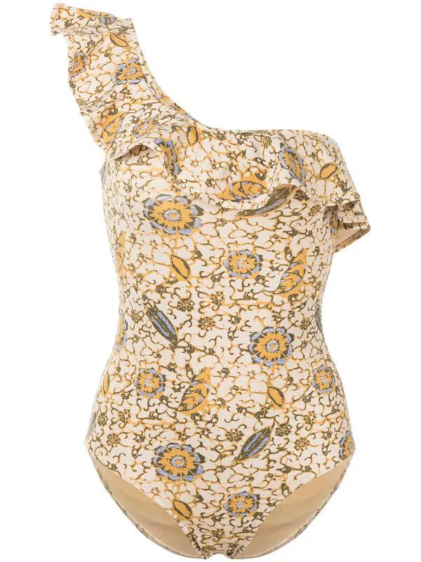 Ulla Johnson Martina floral-print Ruffle Swimsuit  - Farfetch | Farfetch Global