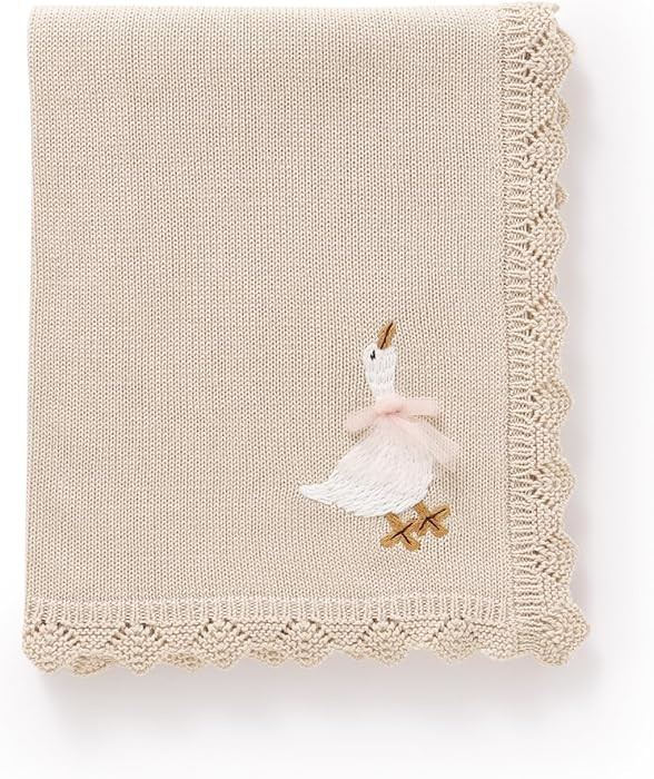 mimixiong Cotton Baby Blanket Heritage Receiving Cuddle Stroller Crib Blanket with Cute Embroider... | Amazon (US)