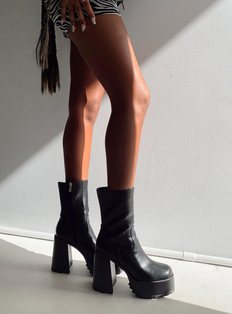 Garbo Boots Black | Princess Polly US