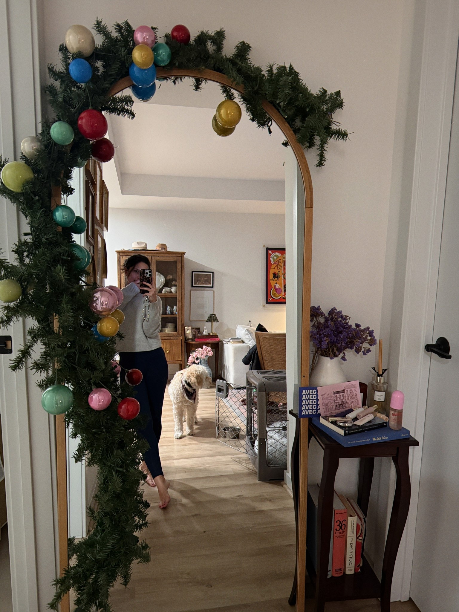 Anthropologie Christmas decor, garland with ornaments 

#LTKHoliday