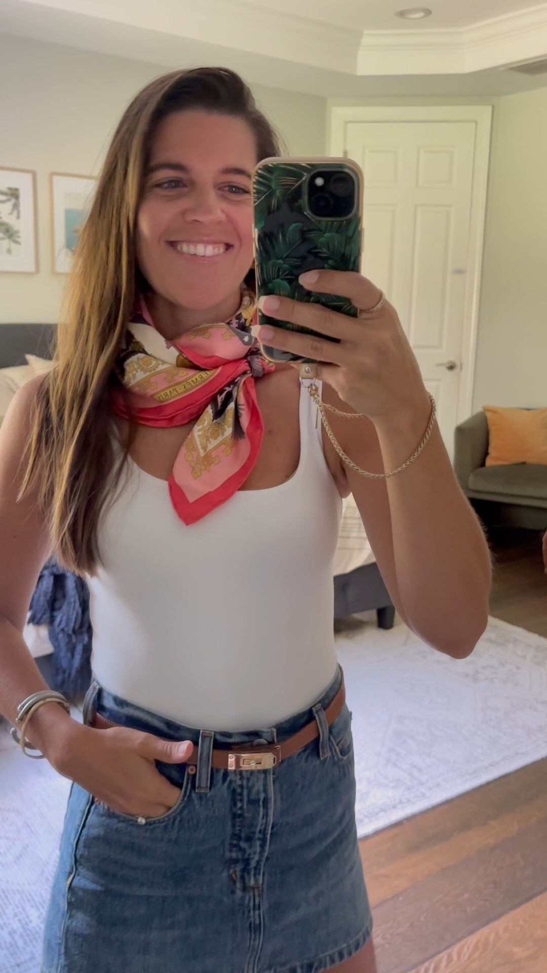 How I wore my Hermes scarf for client meetings this week. I inherited this Hermes from my mom and I've been wanting to add it to my neutral wardrobe for some client meetings / zoom calls  

#LTKSummerEdit