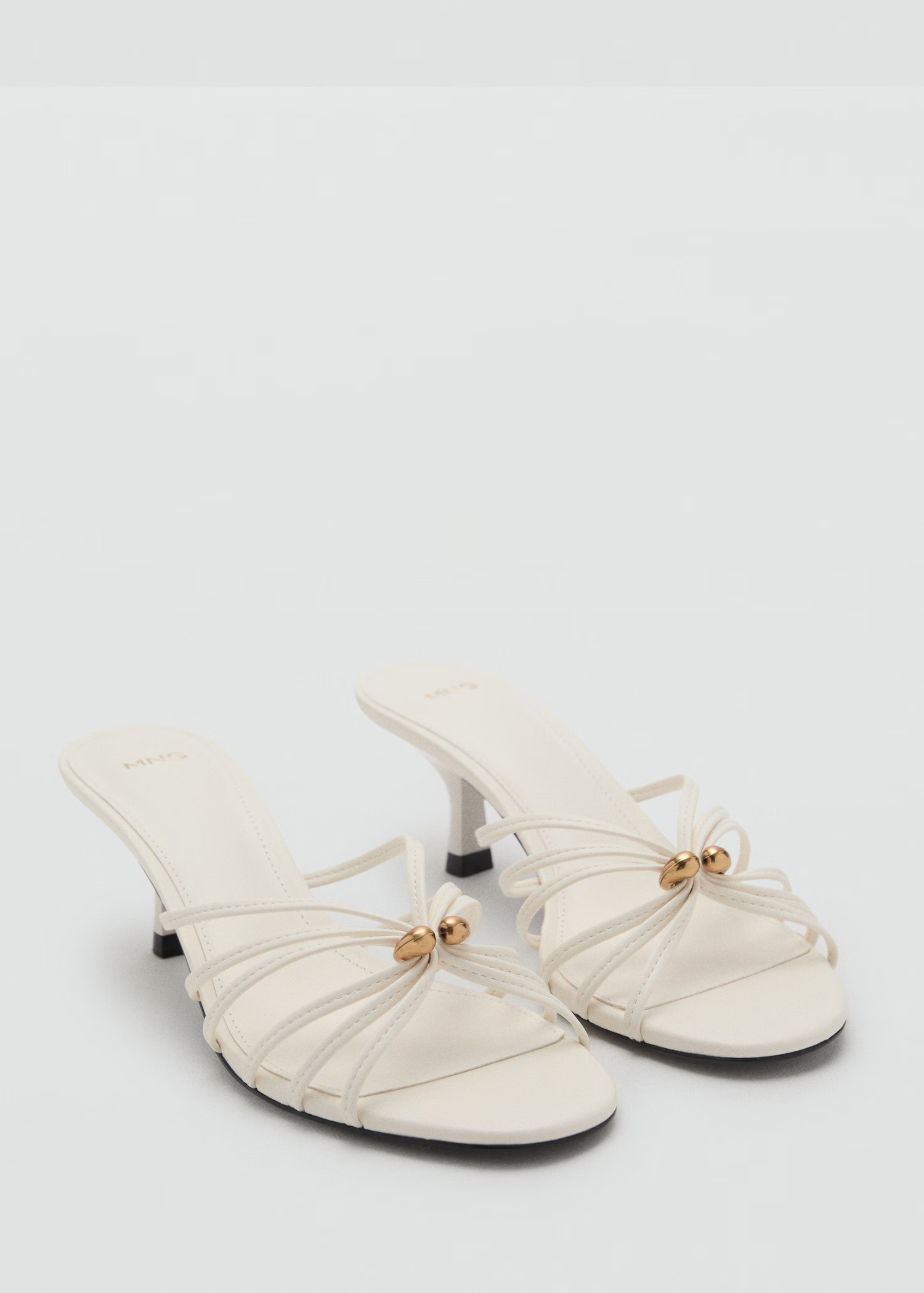 Kitten heel sandal with metallic detail - Women | MANGO United Kingdom | MANGO (UK)