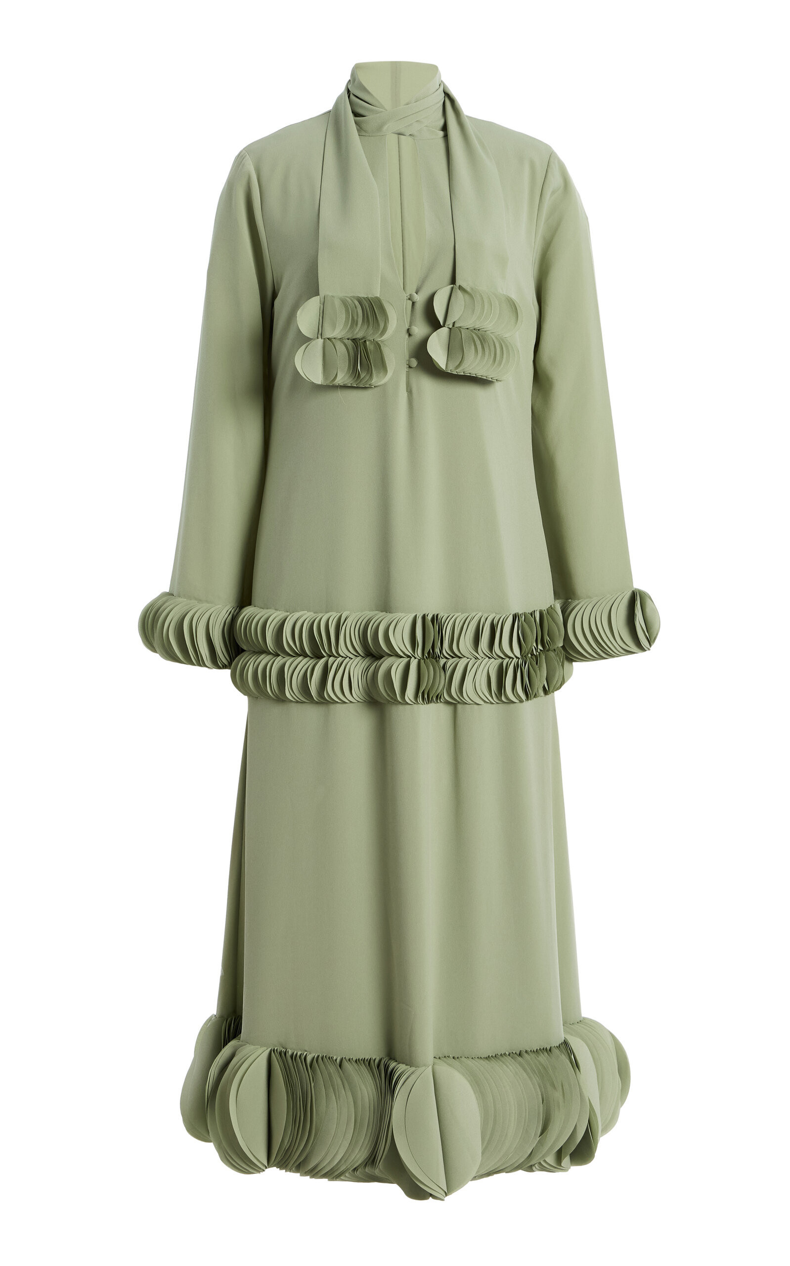 Alexis Zuella Ruffled Crepe Midi Dress - Moda Operandi | Moda Operandi (Global)