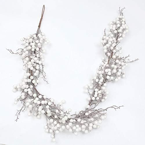 6 Feet Artificial Christmas Garland White Berry Garland | Amazon (US)