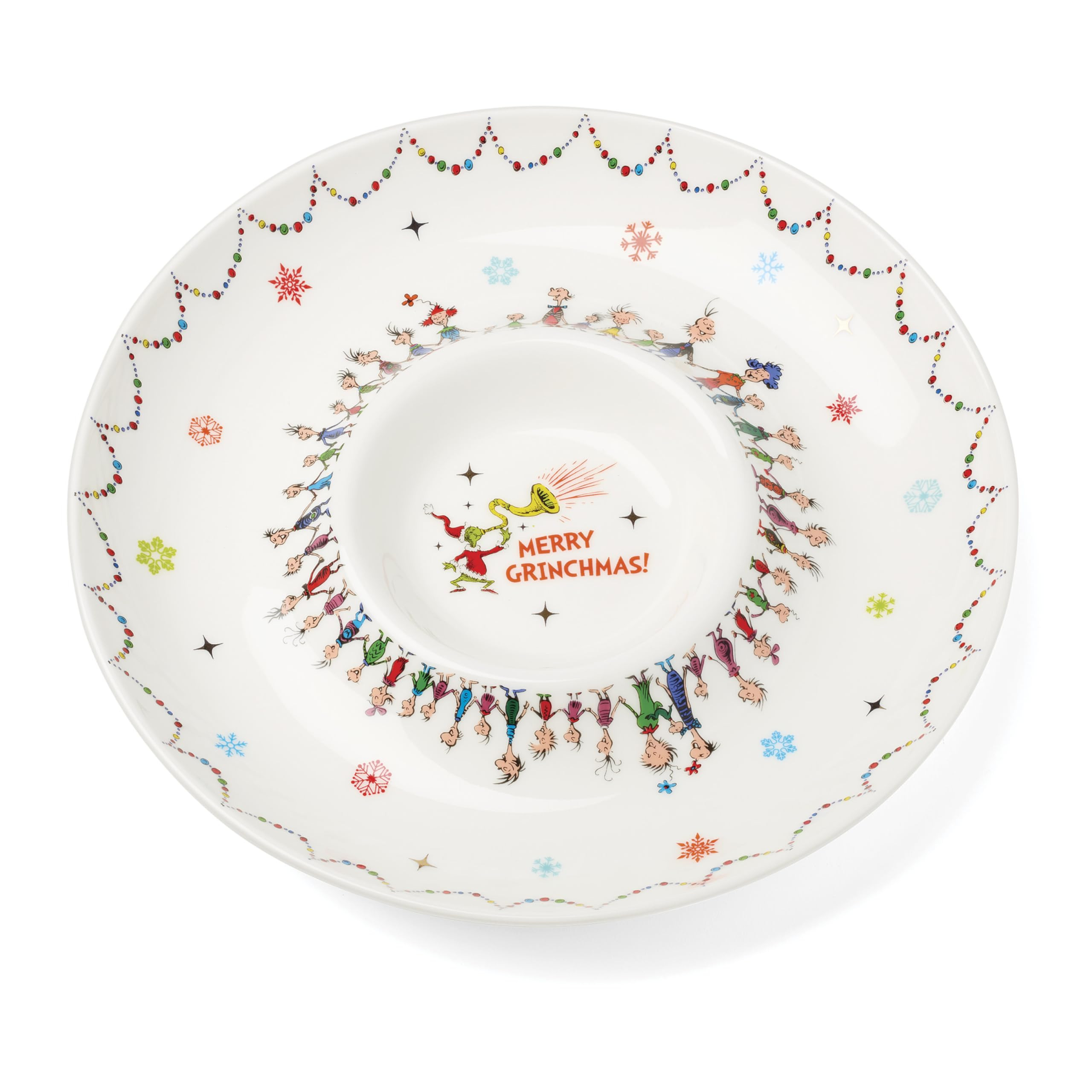 Lenox 898096 Merry Grinchmas Chip & Dip Bowl, Christmas Dishes, Festive Holiday Serveware | Amazon (US)