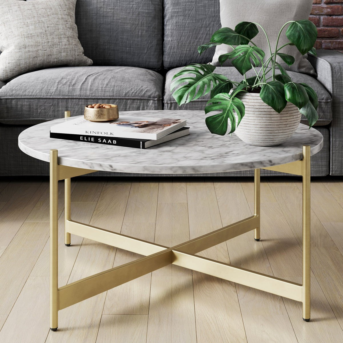 Piper Coffee Table | Marble Top | Metal Base | Nathan James