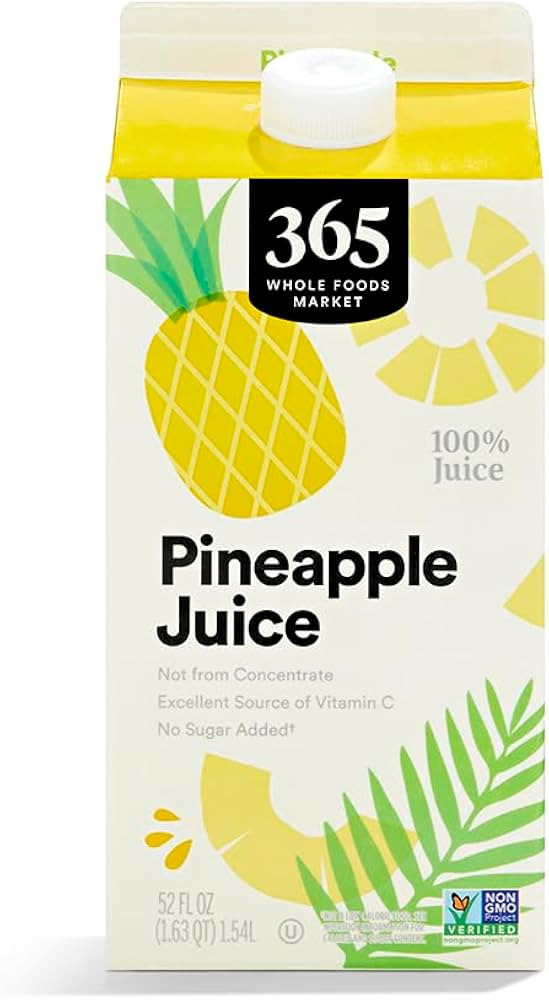 365 By Whole Foods Market, Pineapple Juice, 52 Fl Oz | Amazon (US)