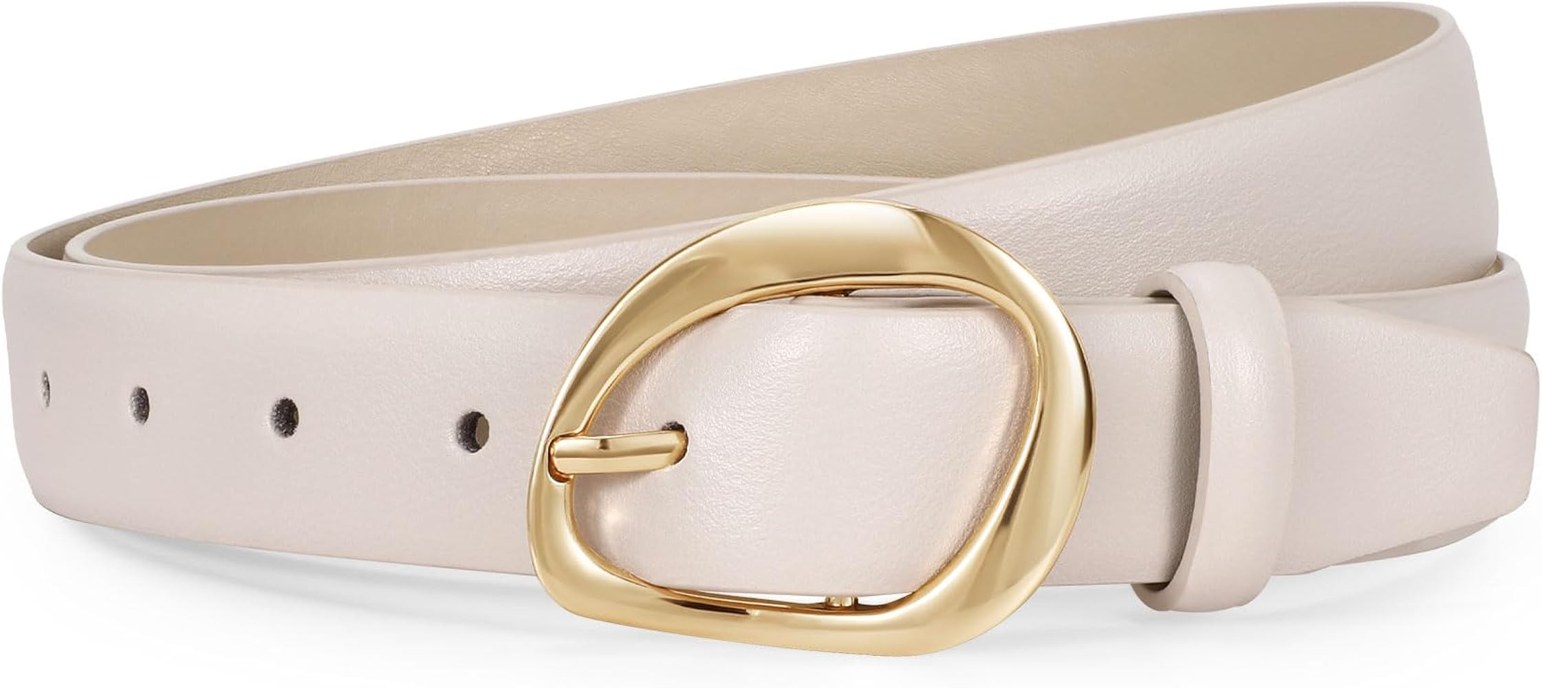 JASGOOD Leather Belts for Women Cute Casual Waist Belt with Gold Buckle Ladies for Jeans Pants Dr... | Amazon (US)