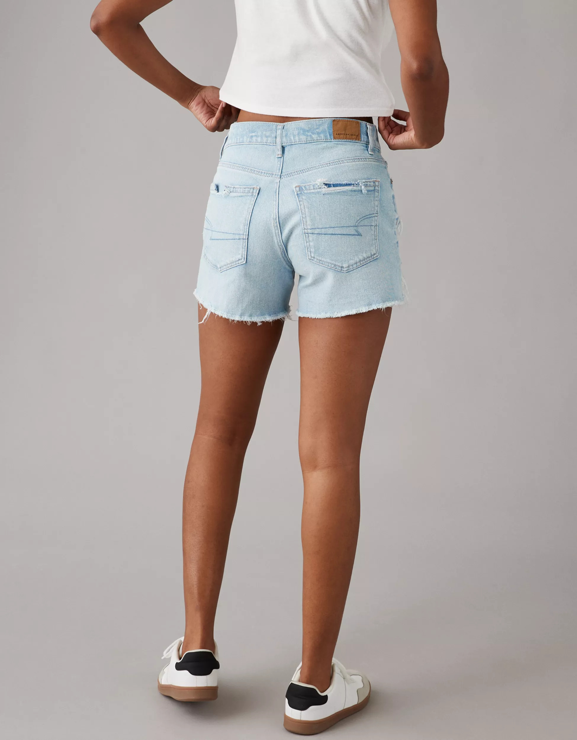 AE Strigid 4" Perfect Ripped Denim Short | American Eagle Outfitters (US & CA)